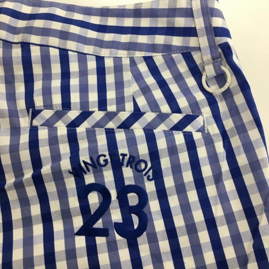 23区GOLF 23区 パンツ ブルー×白 チェック柄 総柄 レディース 64