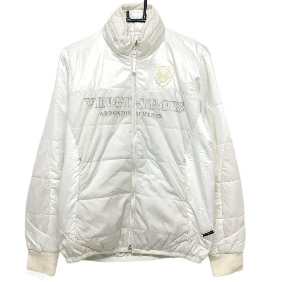 23区GOLF 23区 中綿ジャケット 白 刺しゅう フード収納 メンズ M