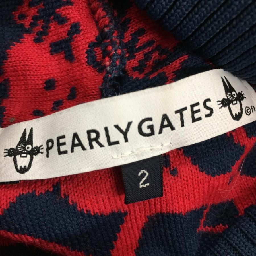 PEARLY GATES パーリーゲイツ ニットパーカー レッド×ネイビー PEARLY GATES パーリーゲイツ ニットパーカー レッド×ネイビー