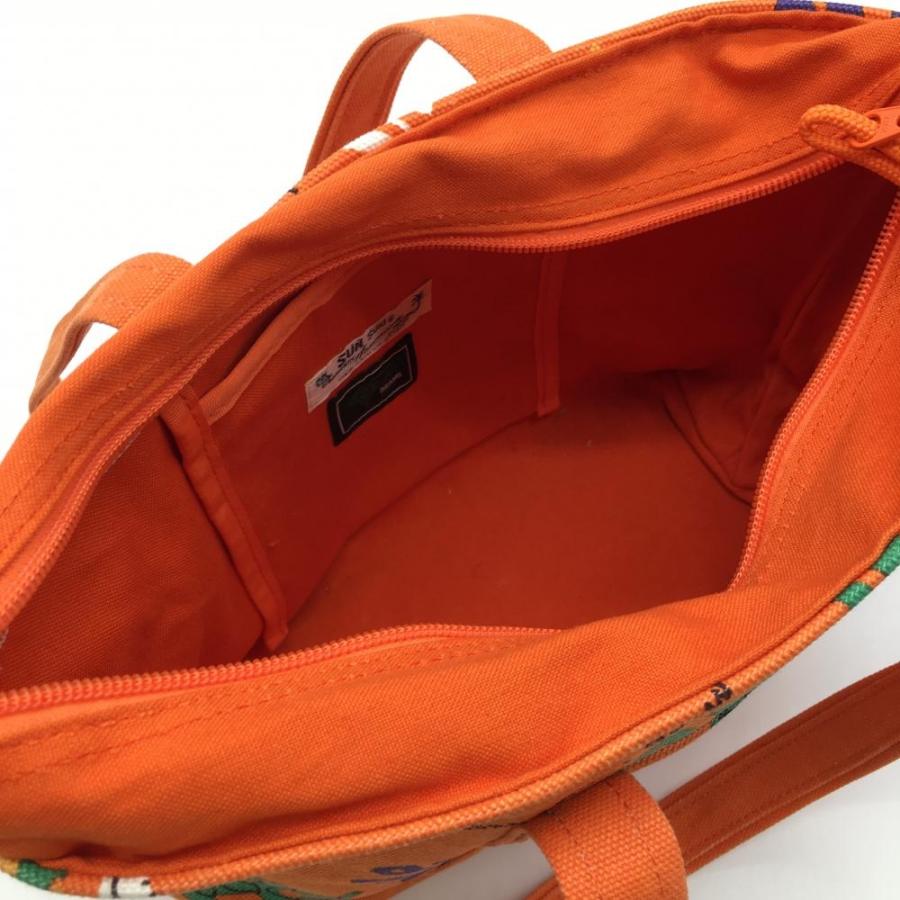 ビームスゴルフ×サンサーフ カートバッグ オレンジ ハワイ風 ゴルフ