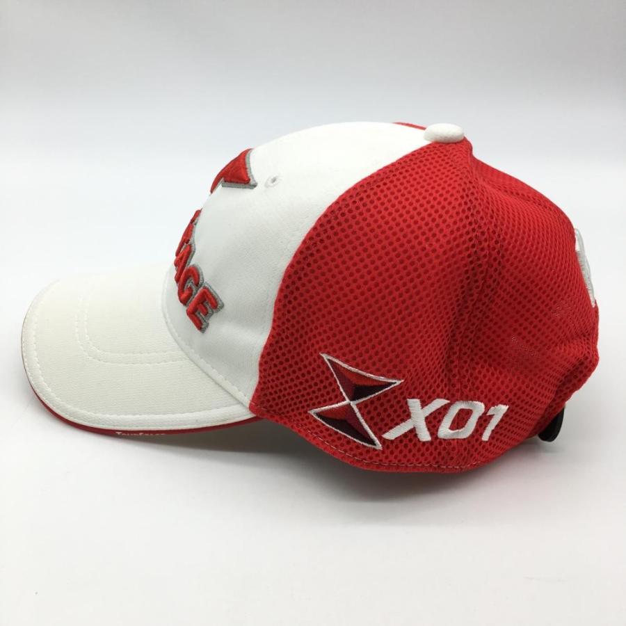 美品】ツアーステージ メッシュキャップ 白×レッド 立体ロゴ刺しゅう L