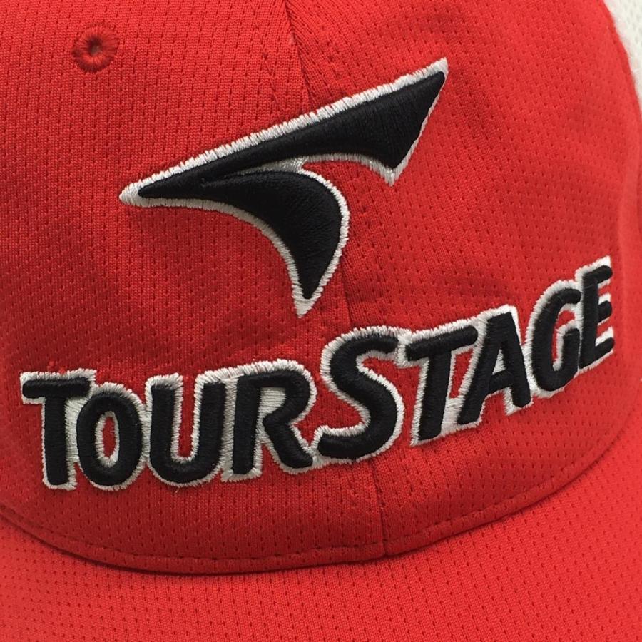TOURSTAGE ツアーステージ キャップ レッド×白 刺しゅう メッシュ