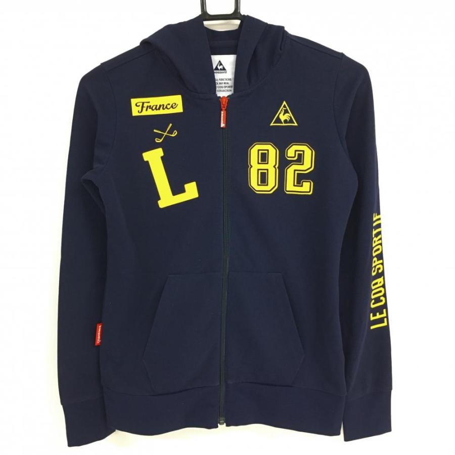 ルコック ジップパーカー ネイビー×イエロー メッシュ ブルゾン  