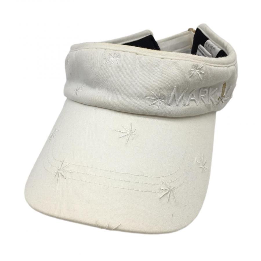 【新品】MARK&LONA マークアンドロナ　サンバイザー　総柄　白　ロゴ　帽子 新品】MARK&LONA マークアンドロナ サンバイザー 総柄 白 ロゴ 帽子