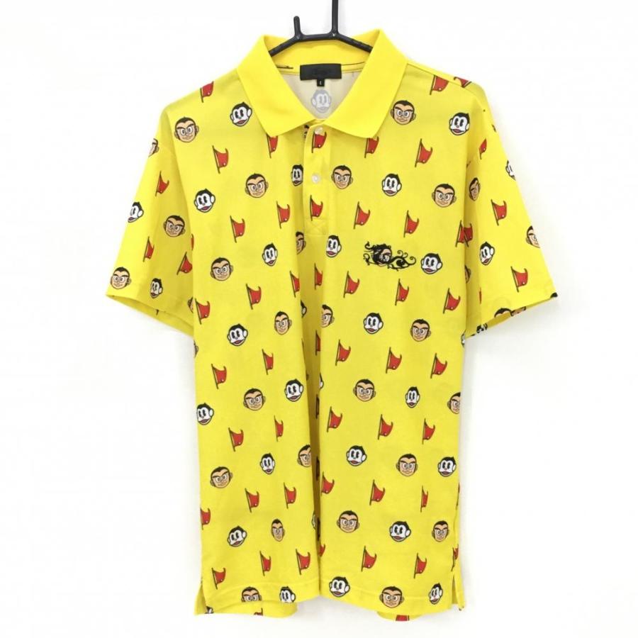 美品】ダンスウィズドラゴン 半袖ポロシャツ イエロー×レッド フラッグ