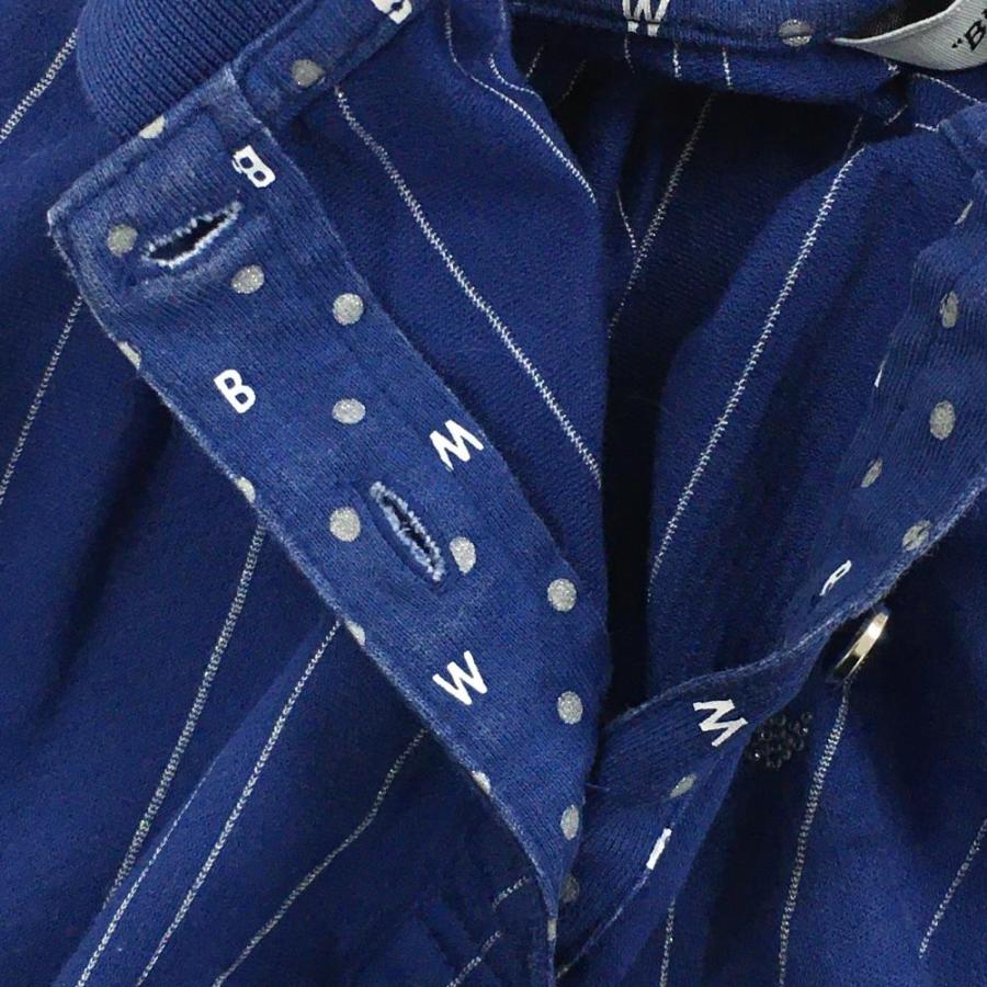 Black＆White ブラックアンドホワイト 長袖ポロシャツ ブルー