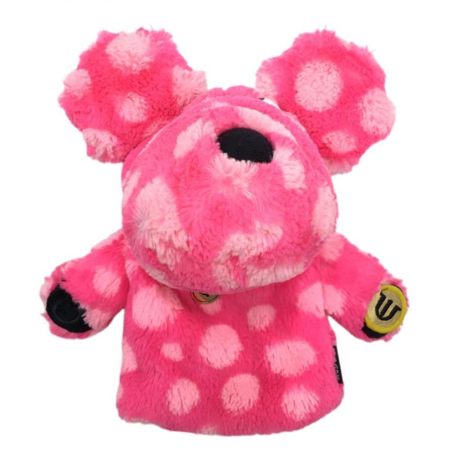 美品】MUスポーツ ヘッドカバー ピンク DR ドット柄 犬 ゴルフ M・U