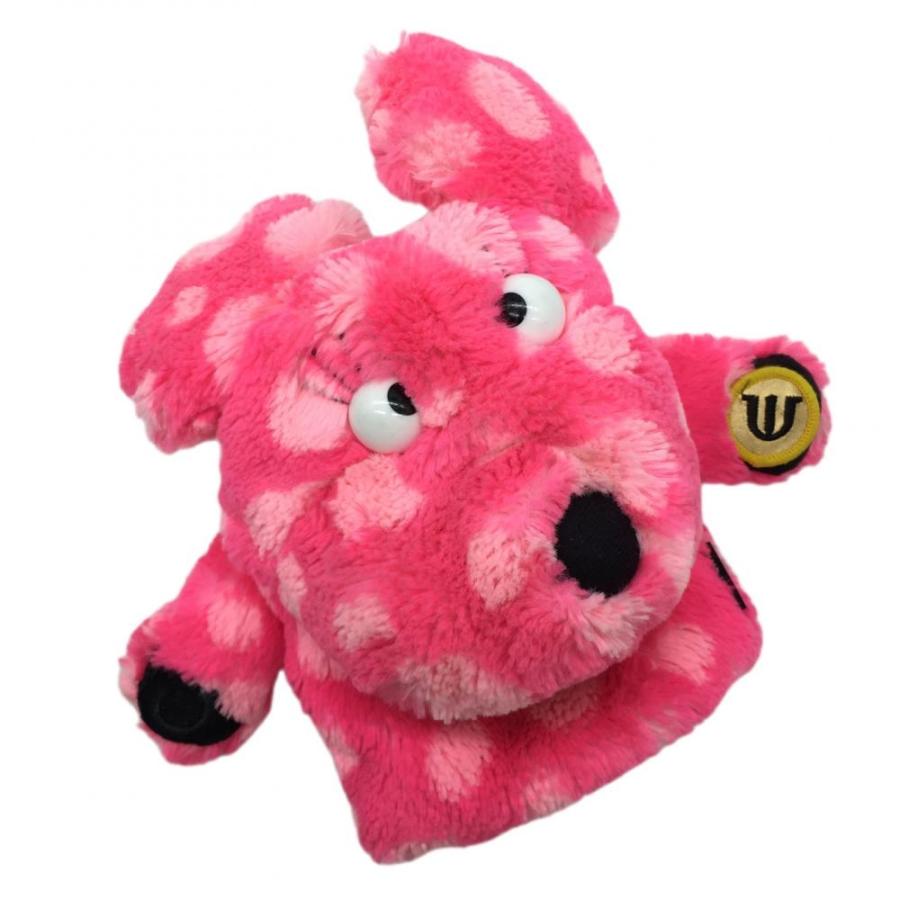 美品】MUスポーツ ヘッドカバー ピンク DR ドット柄 犬 ゴルフ M・U
