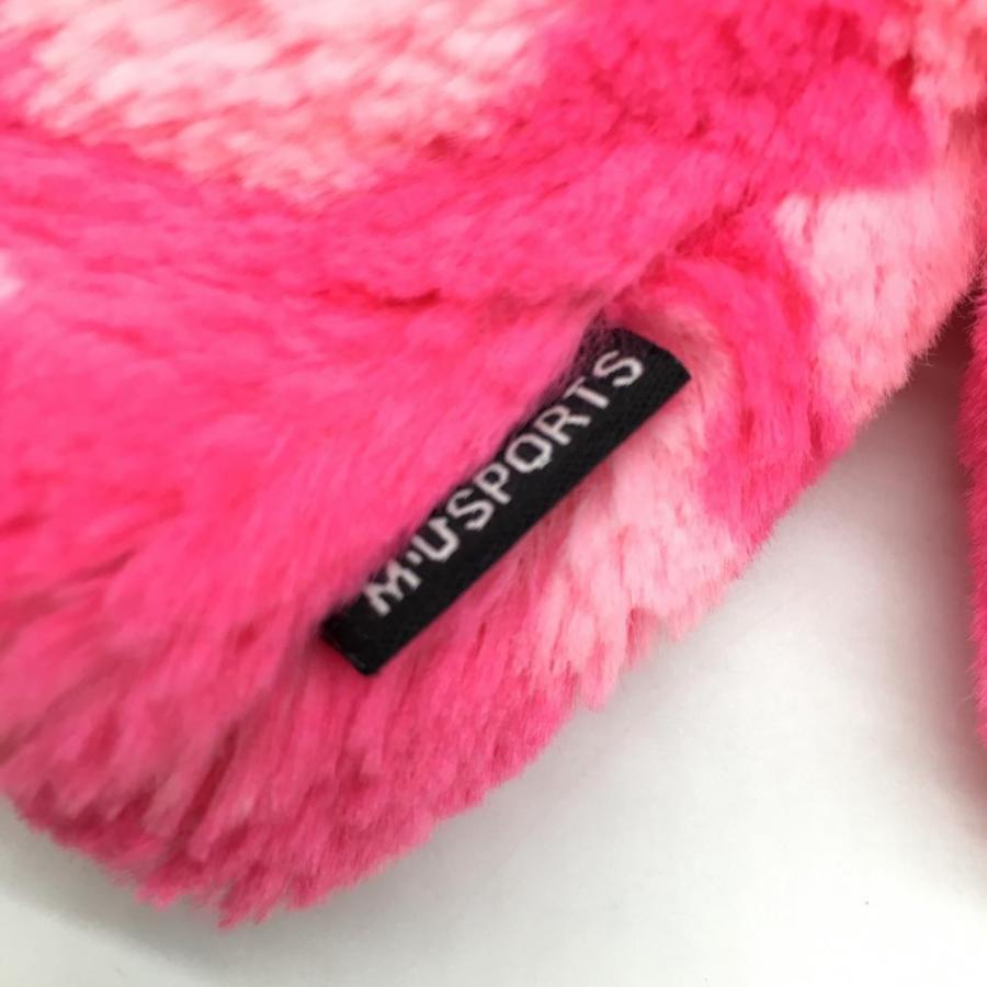 美品】MUスポーツ ヘッドカバー ピンク DR ドット柄 犬 ゴルフ M・U
