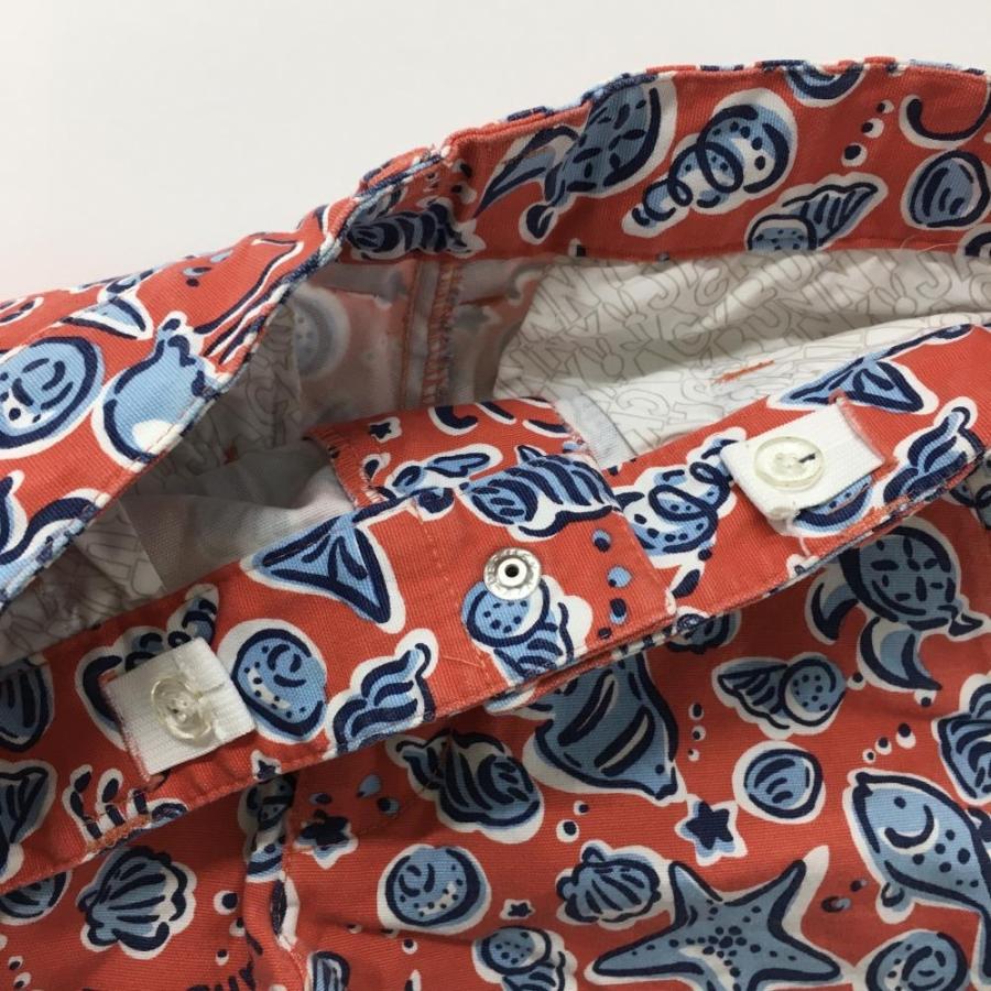 レッド ハーフパンツ 4サイズM ジャックバニー ゴルフ メンズウェア 新品 Jack Bunny!!（ジャックバニー） ハーフパンツ レッド×ライトブルー 魚