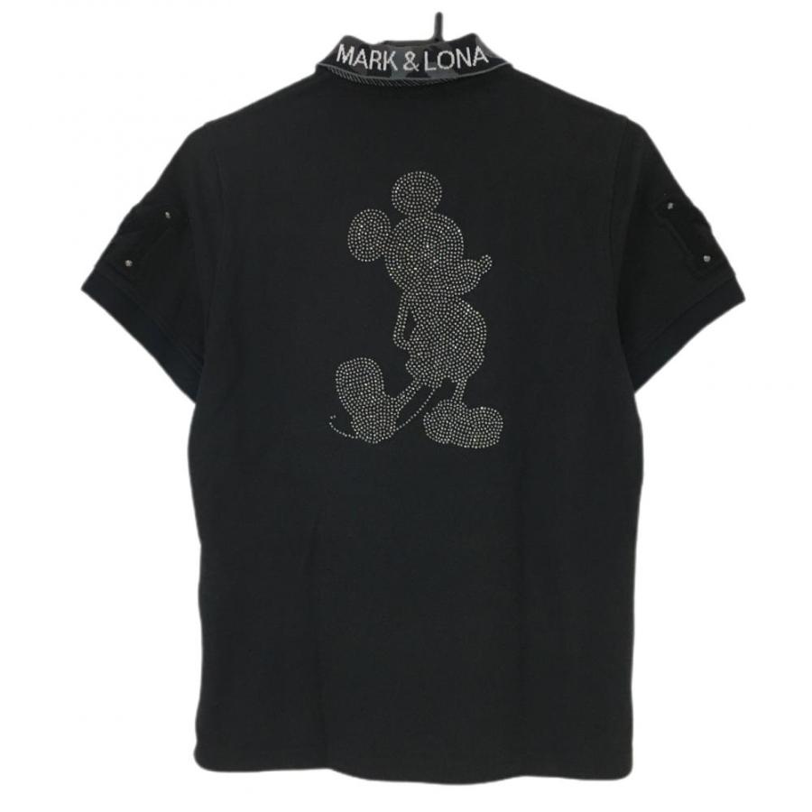 美品】マークアンドロナ×DISNEY 半袖ポロシャツ 黒 ラインストーン 