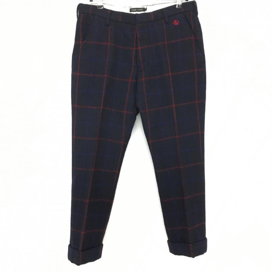 美品】ラフアンドスウェル パンツ ダークネイビー×白 綿100％ プリント