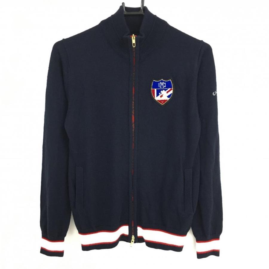 Callaway（キャロウェイ） ニットジャケット ネイビー×白 胸元ワッペン 
