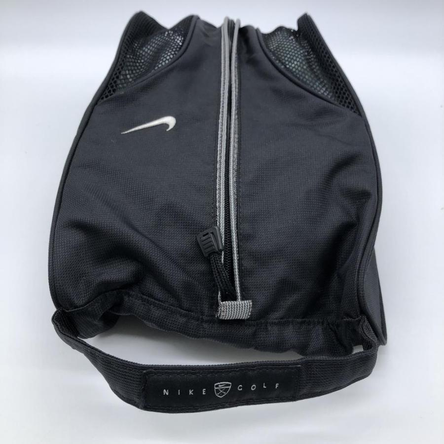 美品】ナイキ シューズケース 黒×白 一部メッシュ地ゴルフ NIKE