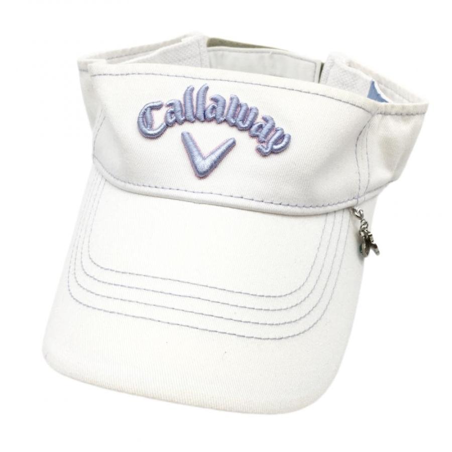 キャロウェイ サンバイザー 白×ライトブルー 立体ロゴ刺しゅう