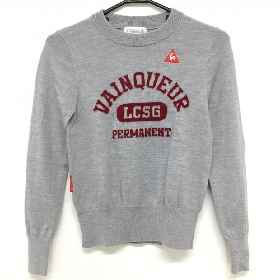 le coq sportif ルコック セーター ライトグレー×ボルドー ロゴ le coq sportif ルコック セーター ライトグレー×ボルドー ロゴ