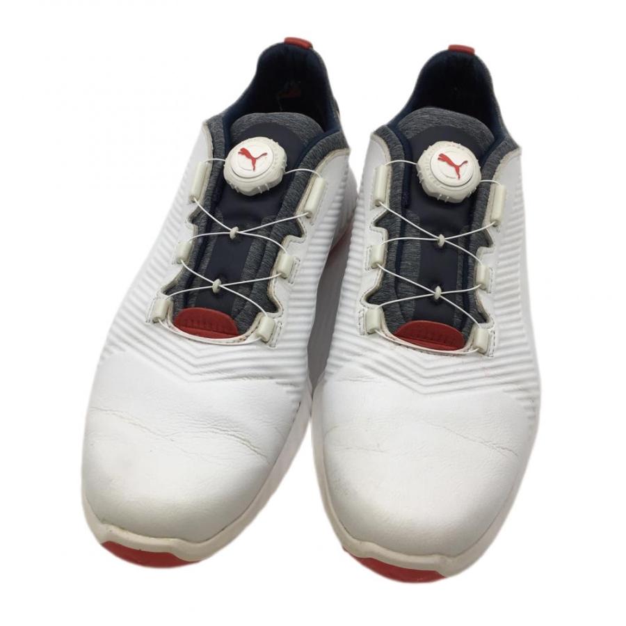 PUMA ゴルフシューズ イグナイト ダイヤル式 スパイクシューズ 26.5 超美品】プーマ ゴルフシューズ 白×ネイビー 193993-03 IGNITE