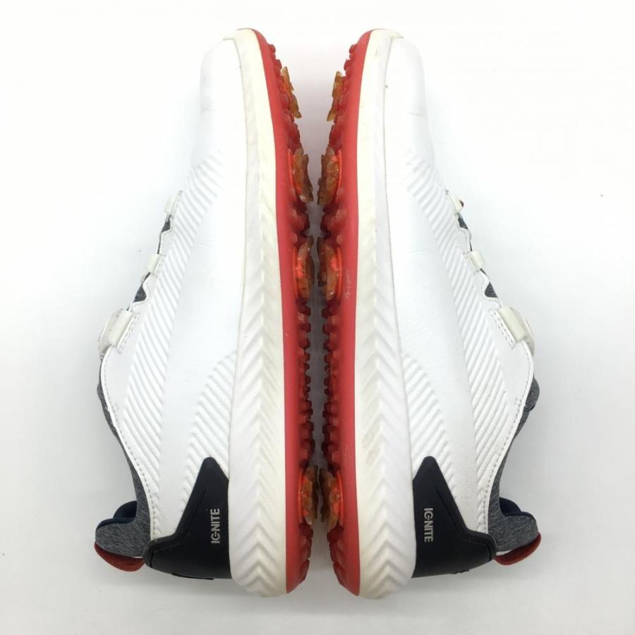 超美品】プーマ ゴルフシューズ 白×ネイビー 193993-03 IGNITE
