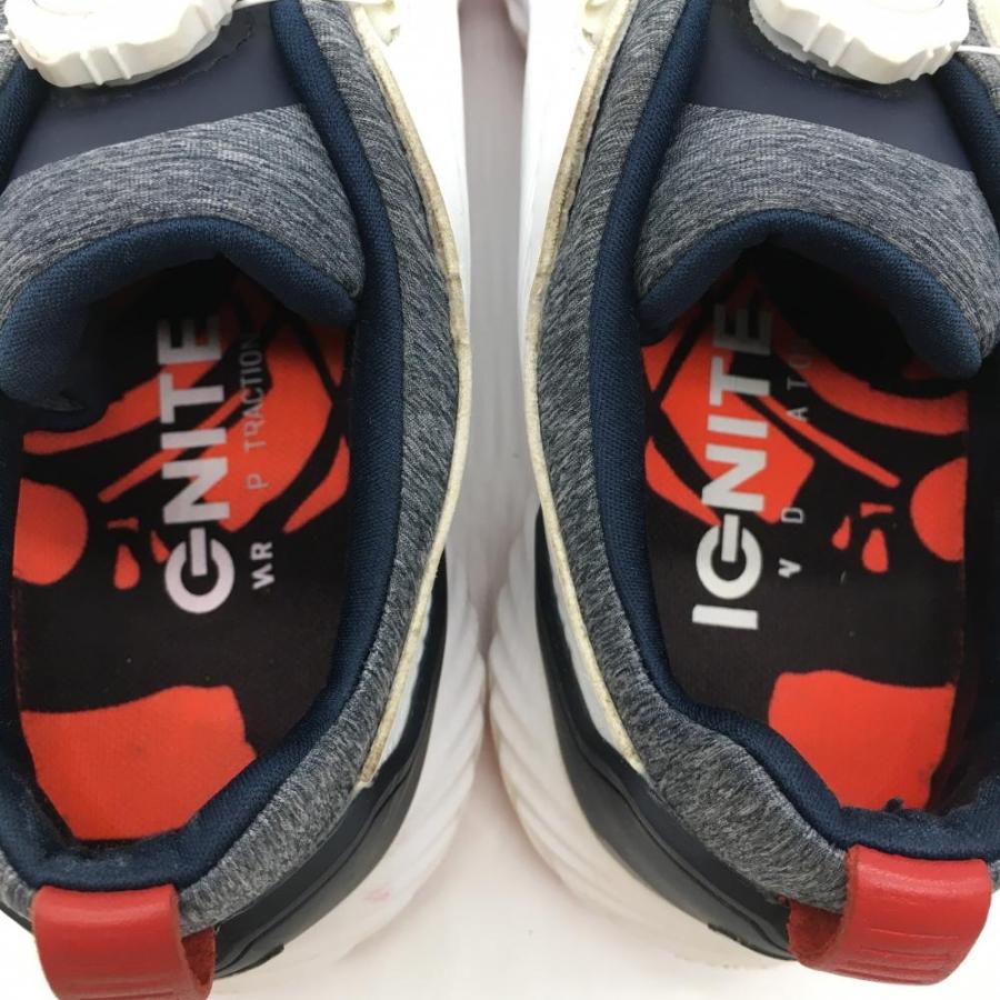 超美品】プーマ ゴルフシューズ 白×ネイビー 193993-03 IGNITE