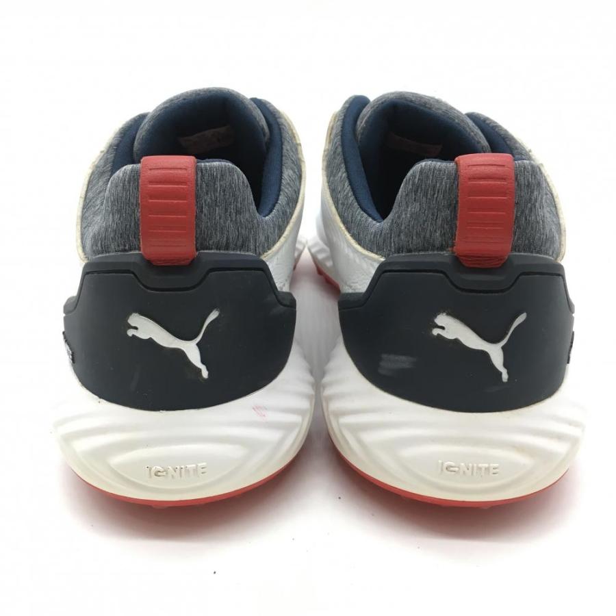 超美品】プーマ ゴルフシューズ 白×ネイビー 193993-03 IGNITE
