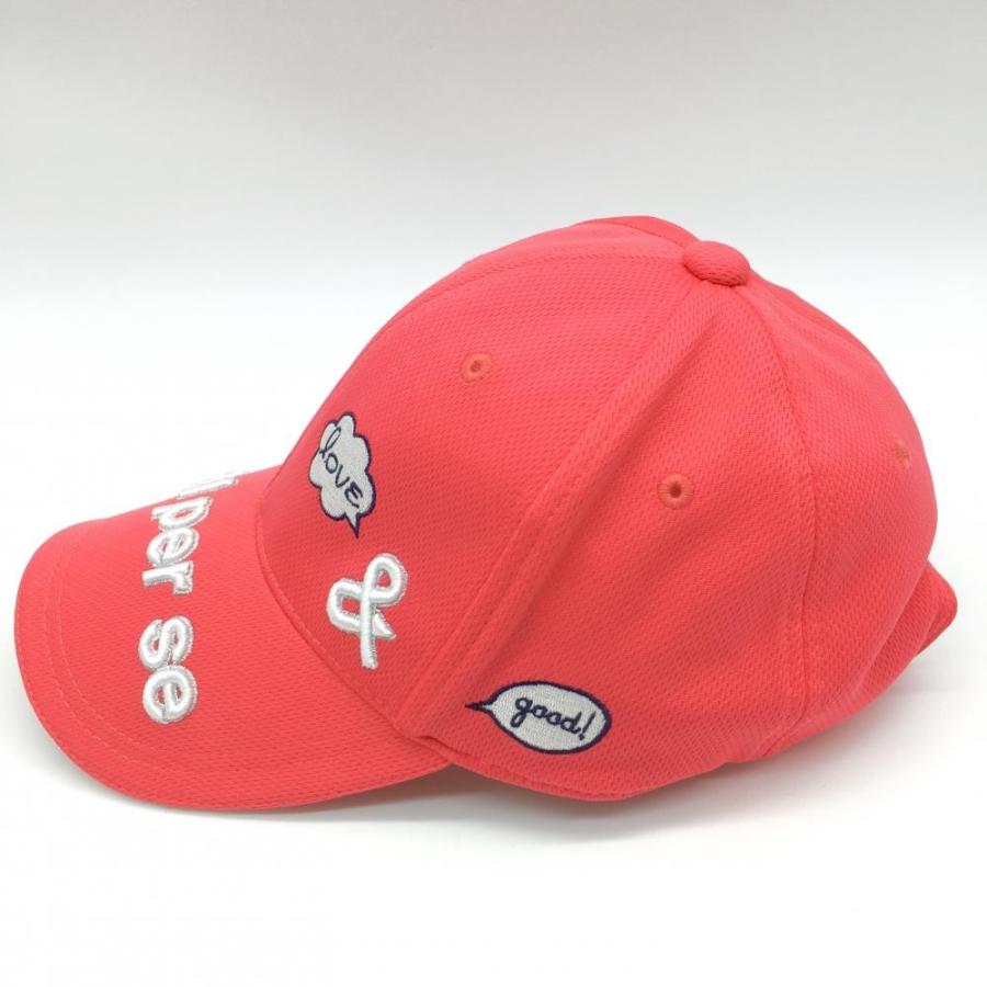and per se（アンパスィ） キャップ レッド×白 立体ロゴ刺しゅう F