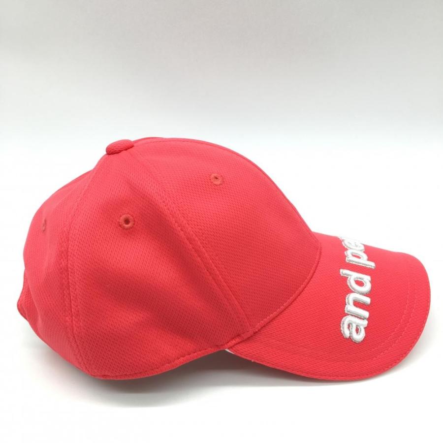 and per se（アンパスィ） キャップ レッド×白 立体ロゴ刺しゅう F