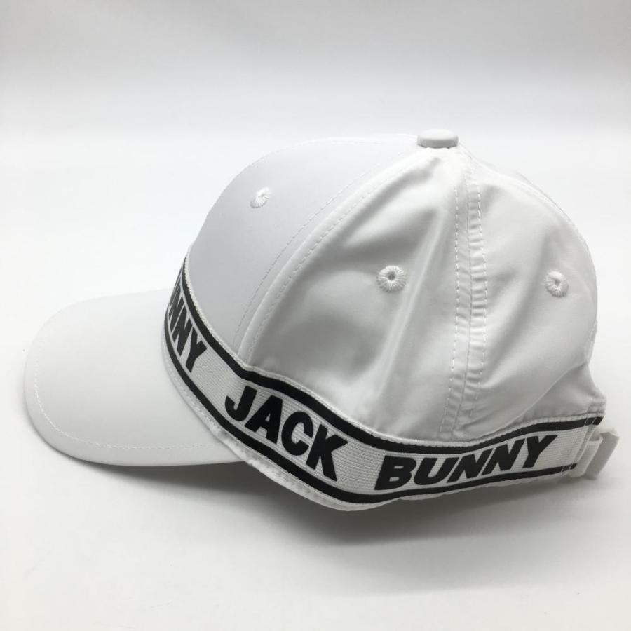 Jack Bunny!!（ジャックバニー） キャップ 白×黒 ロゴライン FR ゴルフ