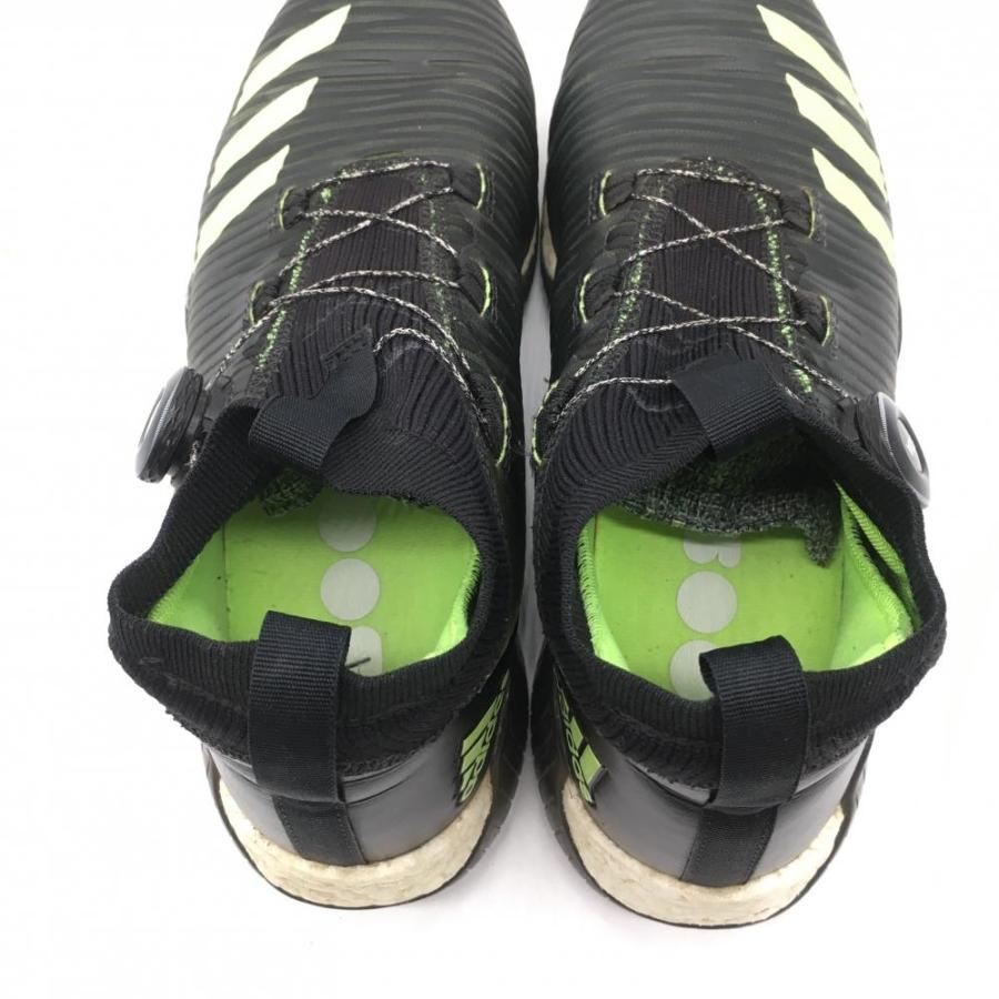 adidas アディダス ゴルフシューズ 黒×ライトグリーン 791001 BOOST スパイクレス BOA ボア メンズ 25.5 ゴルフ ...