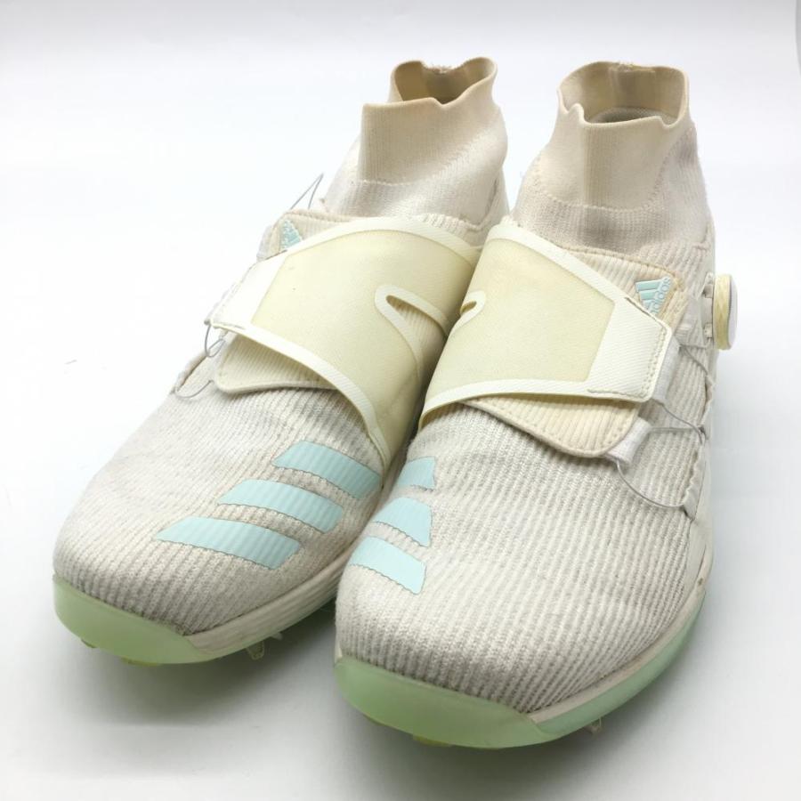 アディダス ゴルフシューズ 白×ライトブルー 791001 BOOST BOA ボア メンズ 25.5 ゴルフウェア adidas／20 ...