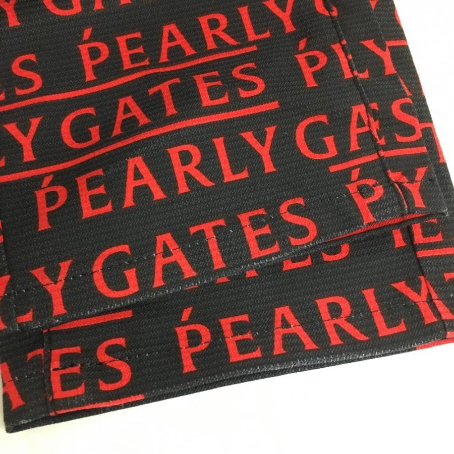 PEARLY GATES レディース 総柄ロゴ ゴルフパンツ ブラック PEARLY GATES（パーリーゲイツ） パンツ 黒×レッド ロゴ総柄