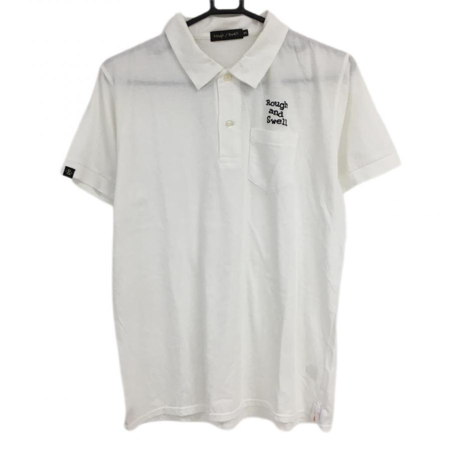 ラフアンドスウェル 半袖ポロシャツ 白 胸ポケット メンズ M ゴルフ  