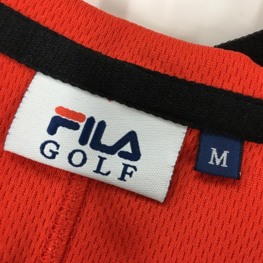 FILA - FILA GOLF フィラ パーカージャケット 撥水 ストレッチ レッド FILA（フィラ） フィラゴルフ ジップパーカー オレンジレッド×黒