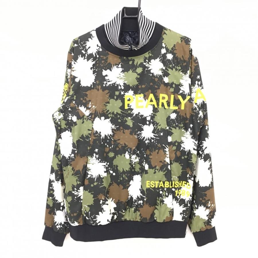 最新作 パーリーゲイツ スニード 蓄熱 総柄 ブラウン 防風 ゴルフウェア