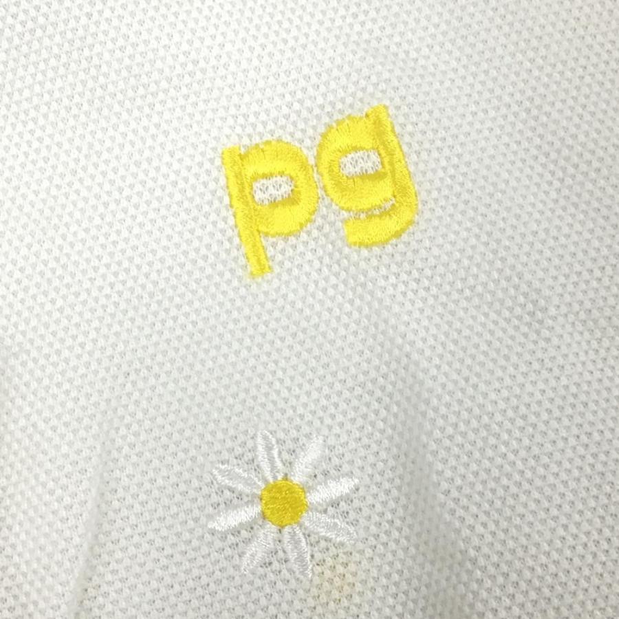 PEARLY GATES（パーリーゲイツ） 半袖ポロシャツ 白×イエロー 花