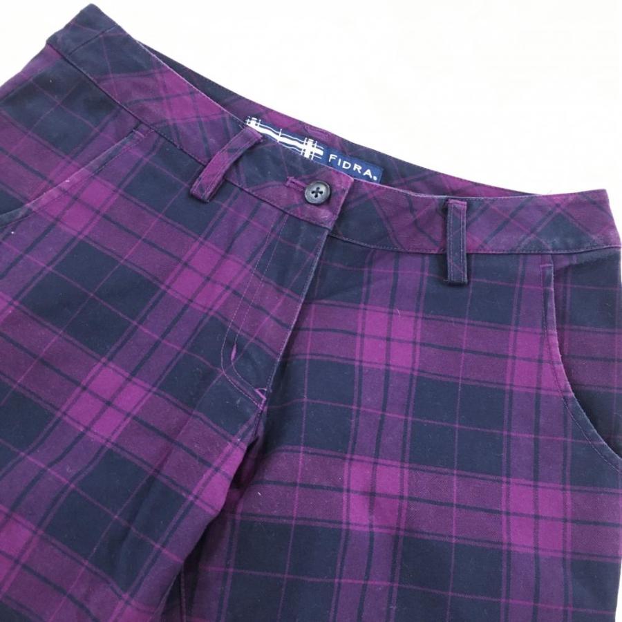 FIDRA（フィドラ） パンツ パープル×ネイビー チェック柄 総柄