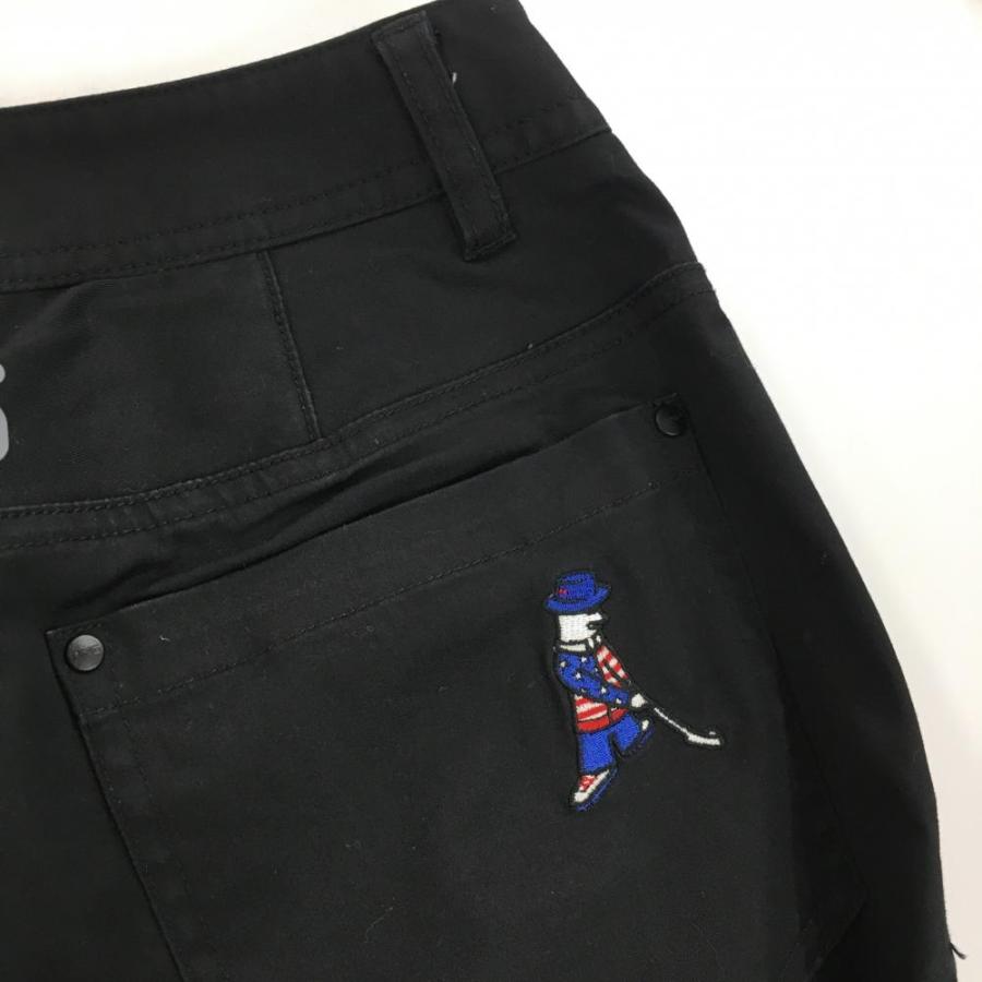 超美品】ピン パンツ 黒 ストレッチ Mr.ピン ワッペン 超美品】ピン パンツ 黒 ストレッチ Mr.ピン ワッペン