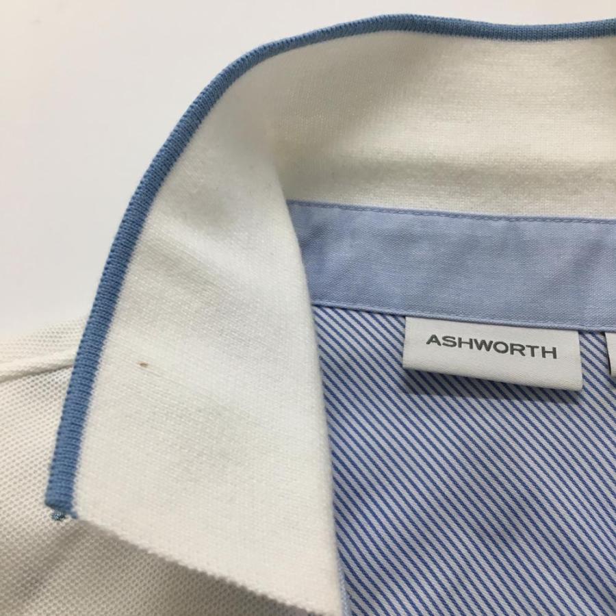 ASHWORTH（アシュワース） 半袖ポロワンピース 白×ライトブルー