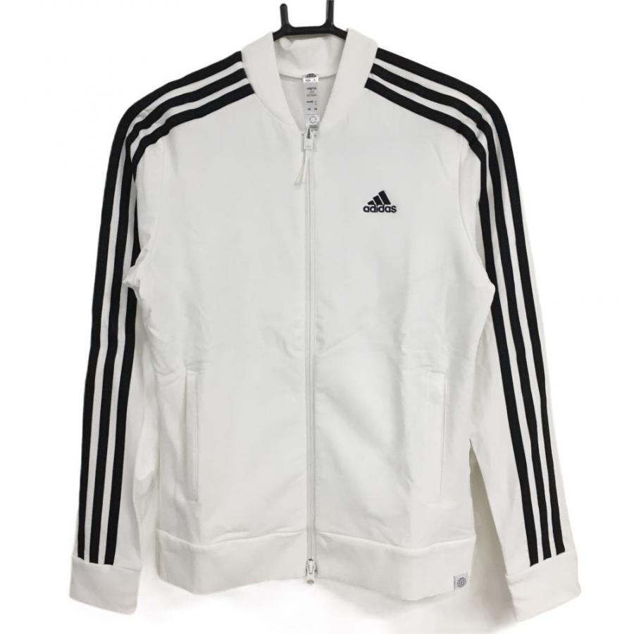adidas アディダス ジャケットブルゾン 白×黒 袖3ライン adidas アディダス ジャケットブルゾン 白×黒 袖3ライン