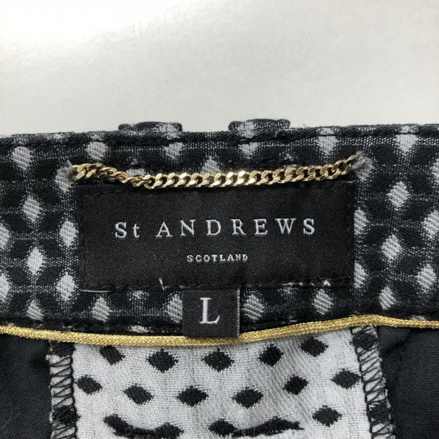 超美品】セントアンドリュース パンツ 黒×グレー 総柄 ストレッチ