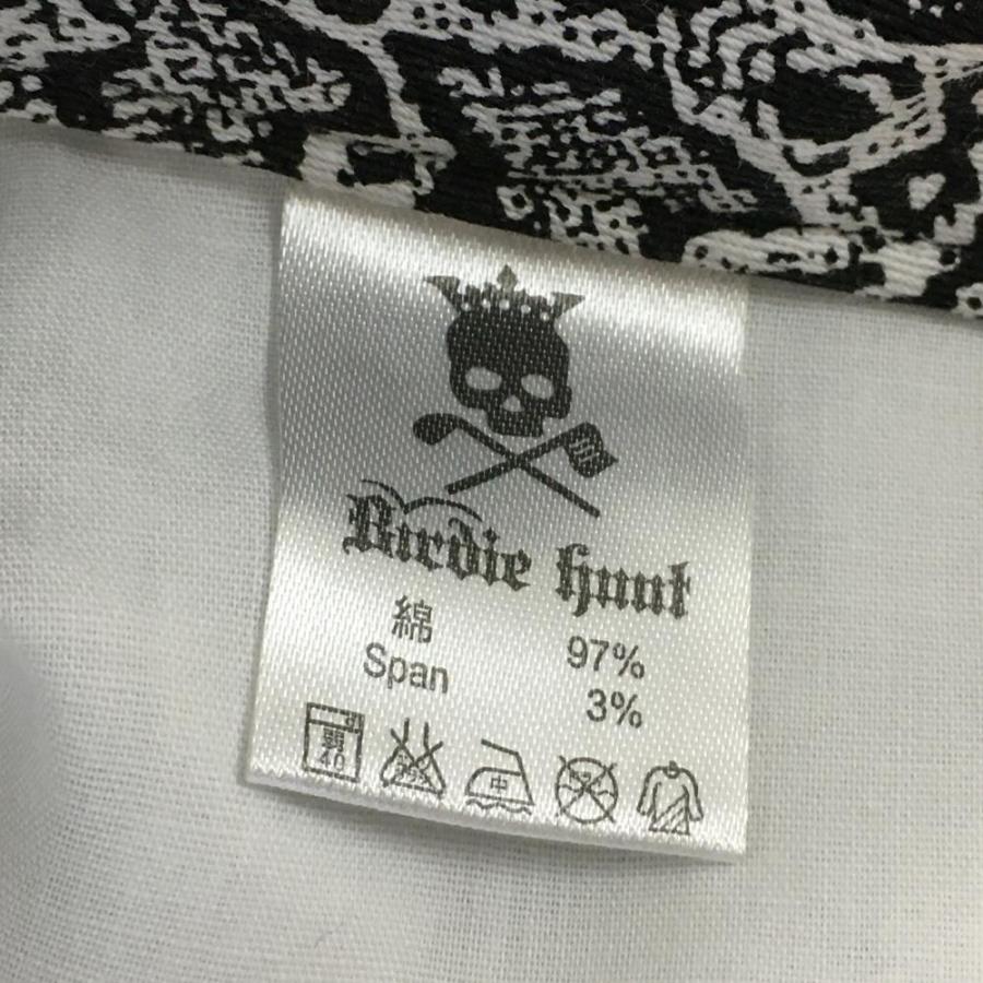 ゴルフウェアブランド Birdie huntパンツ　サイズ38 バーディーハント パンツ 白×黒 パイソン柄 スカル ストレッチ メンズ
