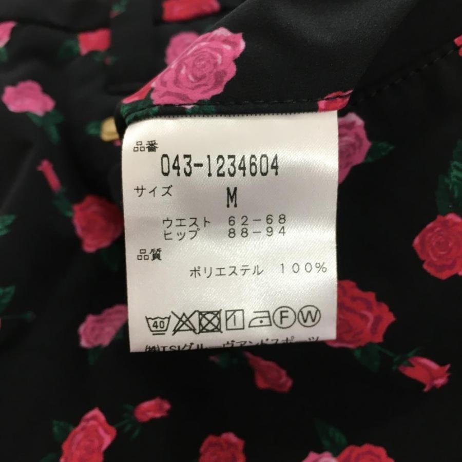 St ANDREWS セントアンドリュース スカート 黒×ピンク バラ柄 