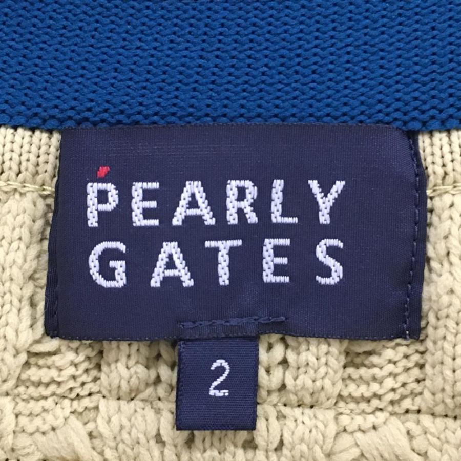 PEARLY GATES（パーリーゲイツ） ニットベスト ベージュ×ピンク