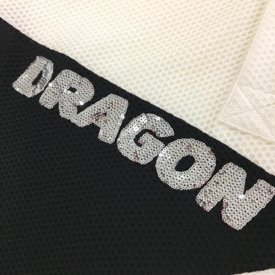 Dance With Dragon（ダンスウィズドラゴン） 半袖ポロシャツ 白×黒
