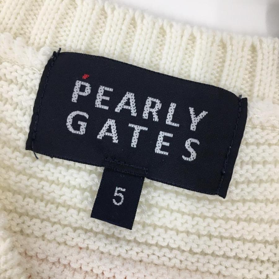 【新品タグ付】パーリーゲイツ メンズ　Ｖネック　ニットベスト　ＬＬ　ホワイト系 PEARLY GATES(パーリーゲイツ) ベスト｜中古ゴルフウェア通販