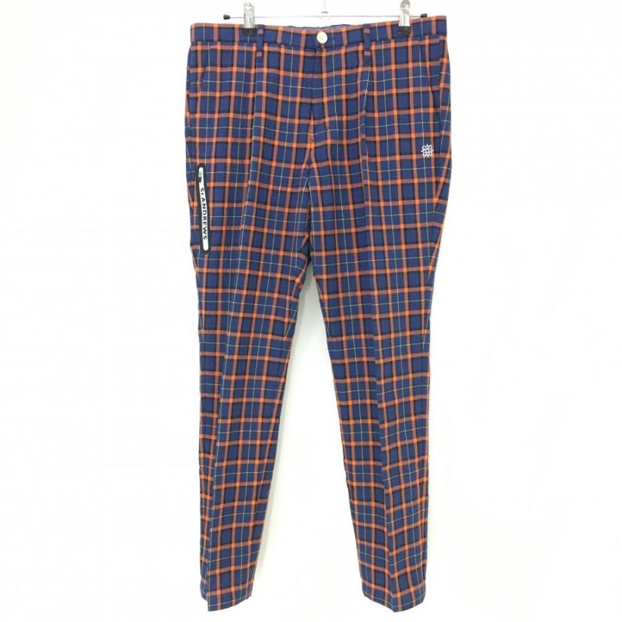 St ANDREWS セントアンドリュース パンツ ネイビー×オレンジ チェック