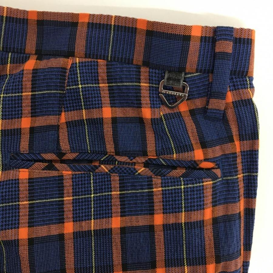 St ANDREWS セントアンドリュース パンツ ネイビー×オレンジ チェック