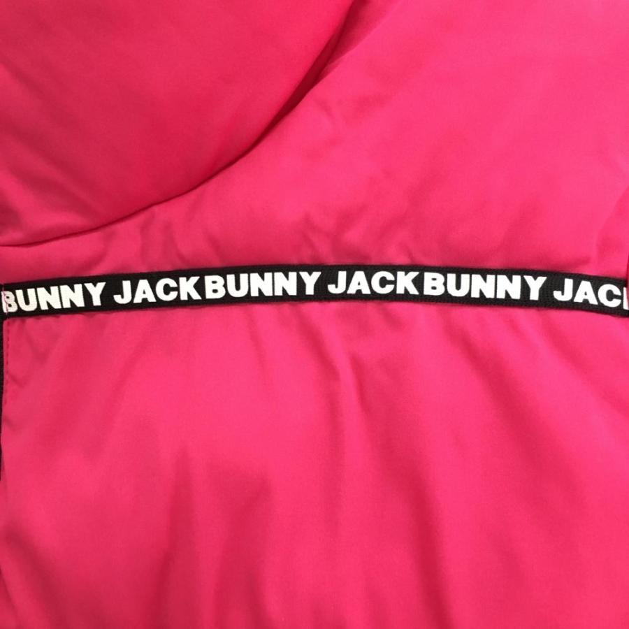 美品】ジャックバニー 中綿ジャケット ピンク×黒 ロゴボーダー風