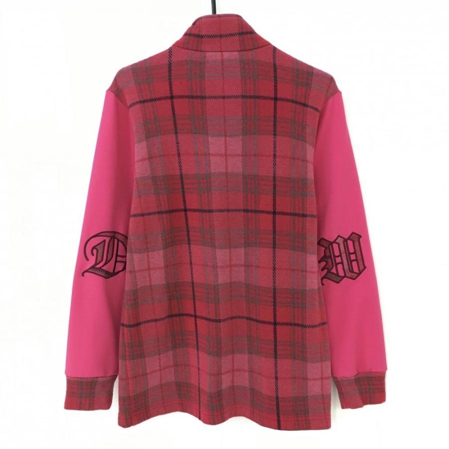 ダンスウィズドラゴン 長袖ハイネックシャツ ピンク×グレー