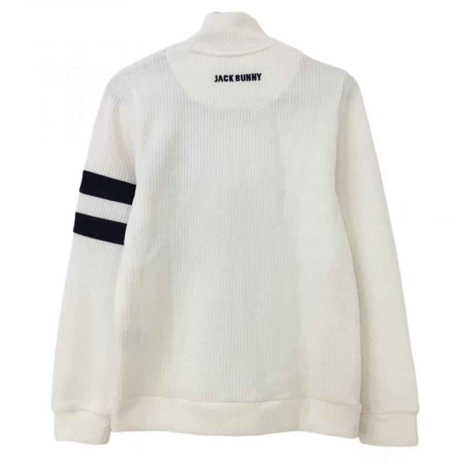 超美品】ジャックバニー ニットジャケット 白×ネイビー 袖ライン