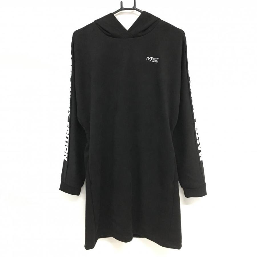 新品】マスターバニー フード付ワンピース 黒×白 表微起毛 袖ロゴ